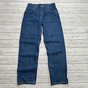 Vintage Big Blue Jeans Women's 16 Blue Dark Wash High Rise Straight Leg Workwear